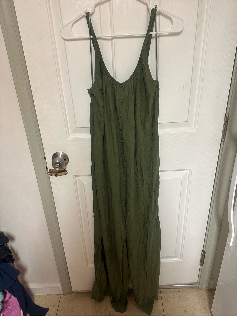 ZARA Olive Green Button-Front Jumpsuit Romper - Women
